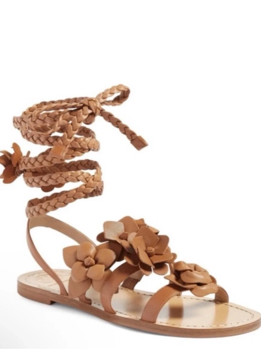 Tory Burch Blossom Gladiator Leather Wrap Sandals Size 10.5